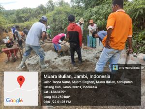 Memasuki 2022, Pekerjaan Cor Beton Muara Singoan Molor