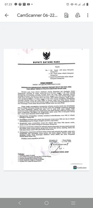 Bupati Batanghari Terbitkan SE Terkait PMK
