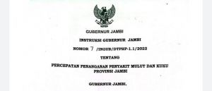 Gubernur Jambi Keluarkan Intruksi Terkait PMK