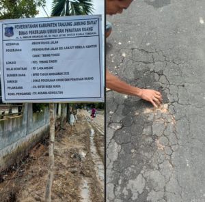 Proyek Jalan Miliaran Rupiah Baru Selesai Pembangunan, Aspalnya Sudah Rusak 