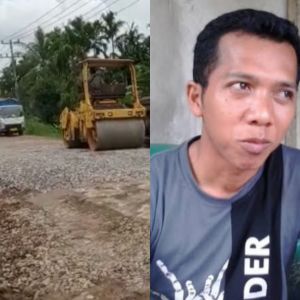 Besama Camat Sungaigelam, Kades Kebon IX Pantau Jalan Rusak di Dusun Ponorogo 