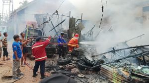 Bengkel di Talang Banjar terbakar diduga akibat konsleting listrik 