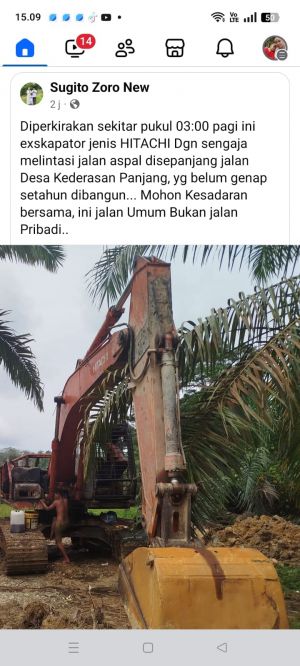 Aspal Baru di Bangun, Warga Batam Kecam Alat Berat Merek Rusak Aspal, Kapolres Merangin Terimakasih 