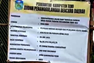 Proyek Turap Hibah BNPB Rp20,4 M di Pagar Puding Rampung 100 Persen, Rekanan Tetap Didenda