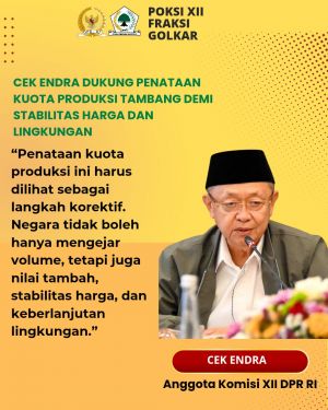 Cek Endra Dukung Pemangkasan Kuota Tambang 2026: Stabilkan Harga dan Jaga Lingkungan