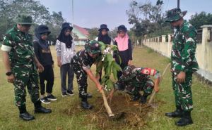 Mayor Abasri Pimpin Satgas TMMD ke-129 Kodim Bute Tanam 100 Bibit Pohon