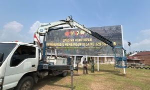 Penutupan TMMD ke-129 di Bungo Segera Digelar, Banner Mulai Dipasang