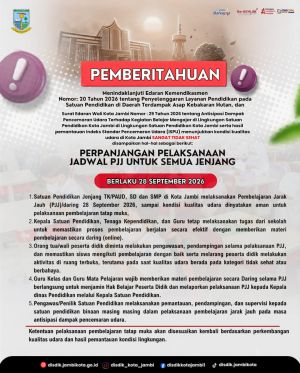 Sekolah di Kota Jambi Kembali PJJ Mulai 28 September, Udara Masih Sangat Tidak Sehat